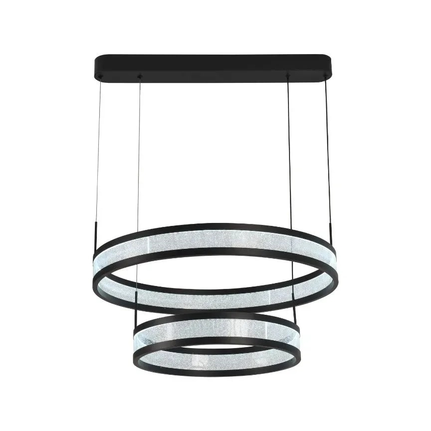 Lampadario a sospensione con filo LED dimmerabile LED/70W/230V 3000-6500K diametro 60 cm nero + telecomando