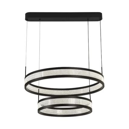 Lampadario a sospensione con filo LED dimmerabile LED/70W/230V 3000-6500K diametro 60 cm nero + telecomando
