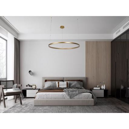 Lampadario a sospensione con filo LED dimmerabile LED/72W/230V 3000-6500K diametro 100 cm + telecomando