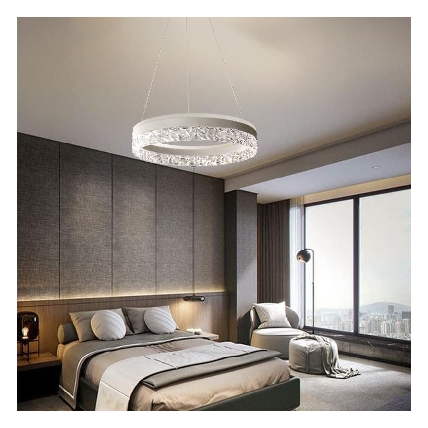 Lampadario a sospensione con filo LED dimmerabile LED/80W/230V 3000-6500K bianco + telecomando