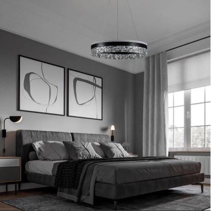 Lampadario a sospensione con filo LED dimmerabile LED/80W/230V 3000-6500K nero + telecomando