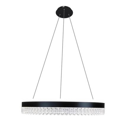 LED Dimmerabile cristallo lampadario su filo LED/80W/230V 3000-6500K nero + telecomando