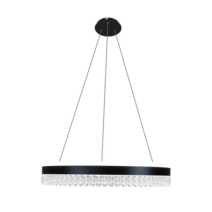 LED Dimmerabile cristallo lampadario su filo LED/80W/230V 3000-6500K nero + telecomando
