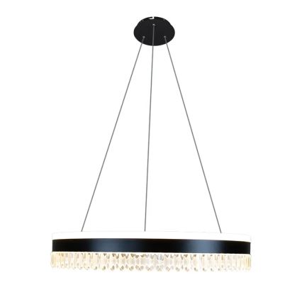 LED Dimmerabile cristallo lampadario su filo LED/80W/230V 3000-6500K nero + telecomando
