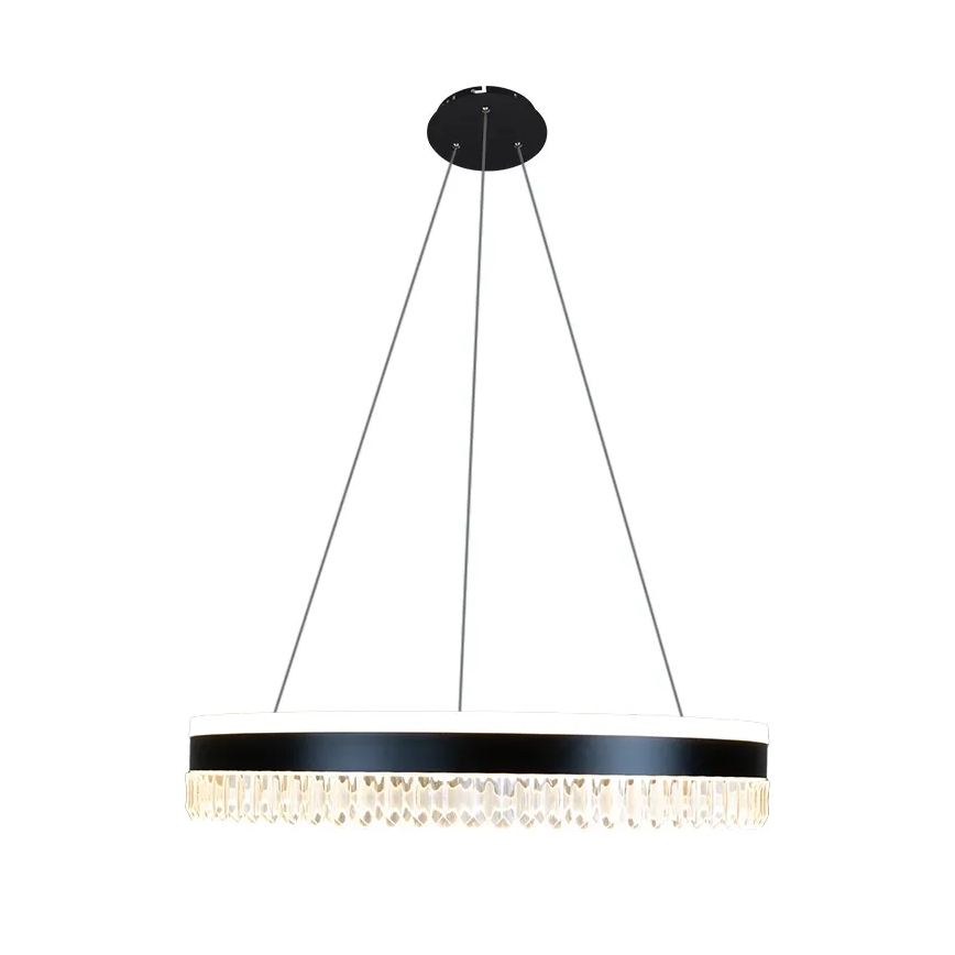 LED Dimmerabile cristallo lampadario su filo LED/80W/230V 3000-6500K nero + telecomando