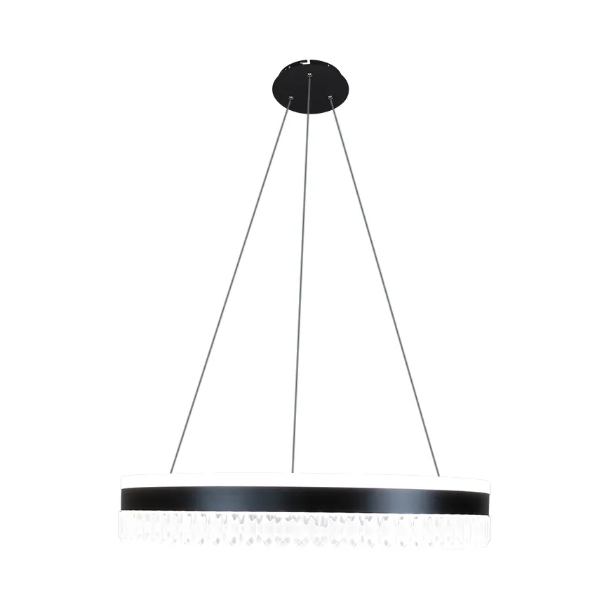 LED Dimmerabile cristallo lampadario su filo LED/80W/230V 3000-6500K nero + telecomando