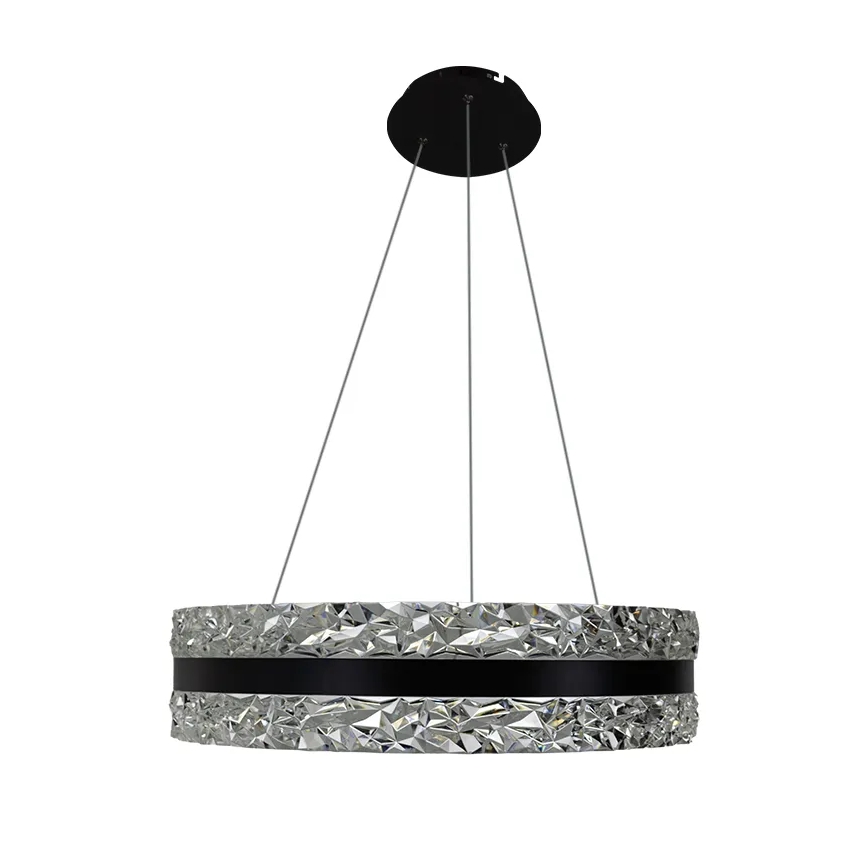 LED Dimmerabile cristallo lampadario su filo LED/80W/230V 3000-6500K nero + telecomando