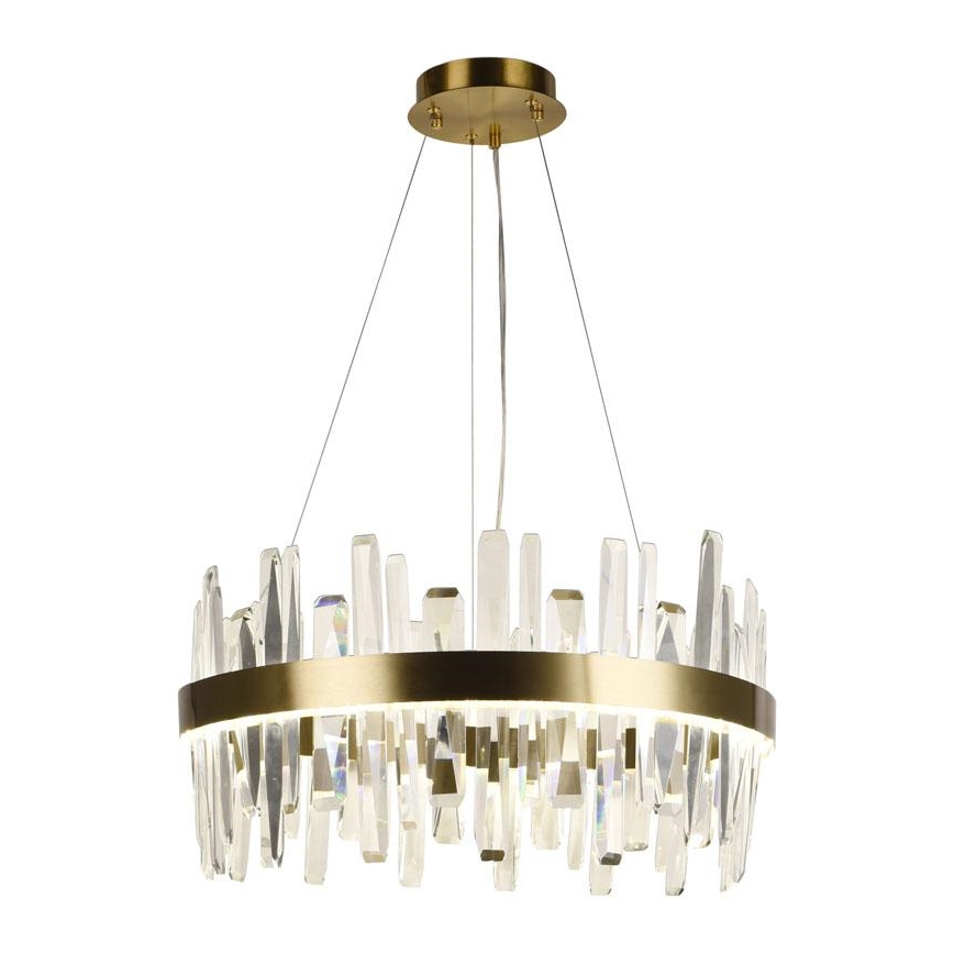 LED Dimmerabile cristallo lampadario su filo LED/80W/230V 3000-6500K oro + telecomando