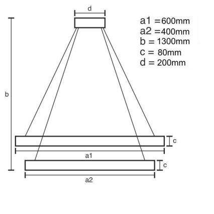 Lampadario a sospensione con filo LED dimmerabile LED/80W/230V 3000-6500K + telecomando