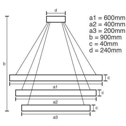 Lampadario a sospensione con filo LED dimmerabile LED/85W/230V 3000-6500K diametro 60 cm + telecomando
