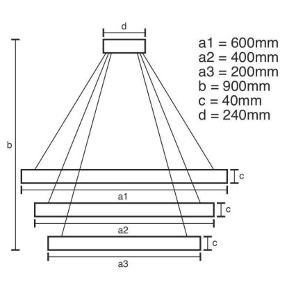 Lampadario a sospensione con filo LED dimmerabile LED/85W/230V 3000-6500K + telecomando