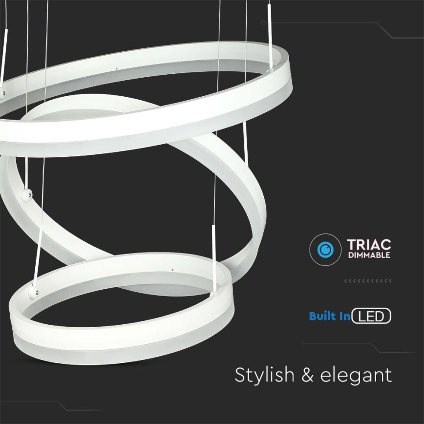 Lampadario a sospensione con filo LED dimmerabile LED/86W/230V 3000K bianco