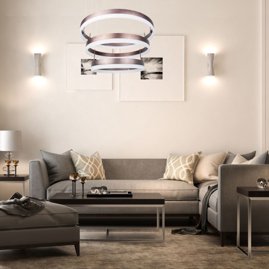 Lampadario a sospensione con filo LED dimmerabile LED/86W/230V 3000K marrone