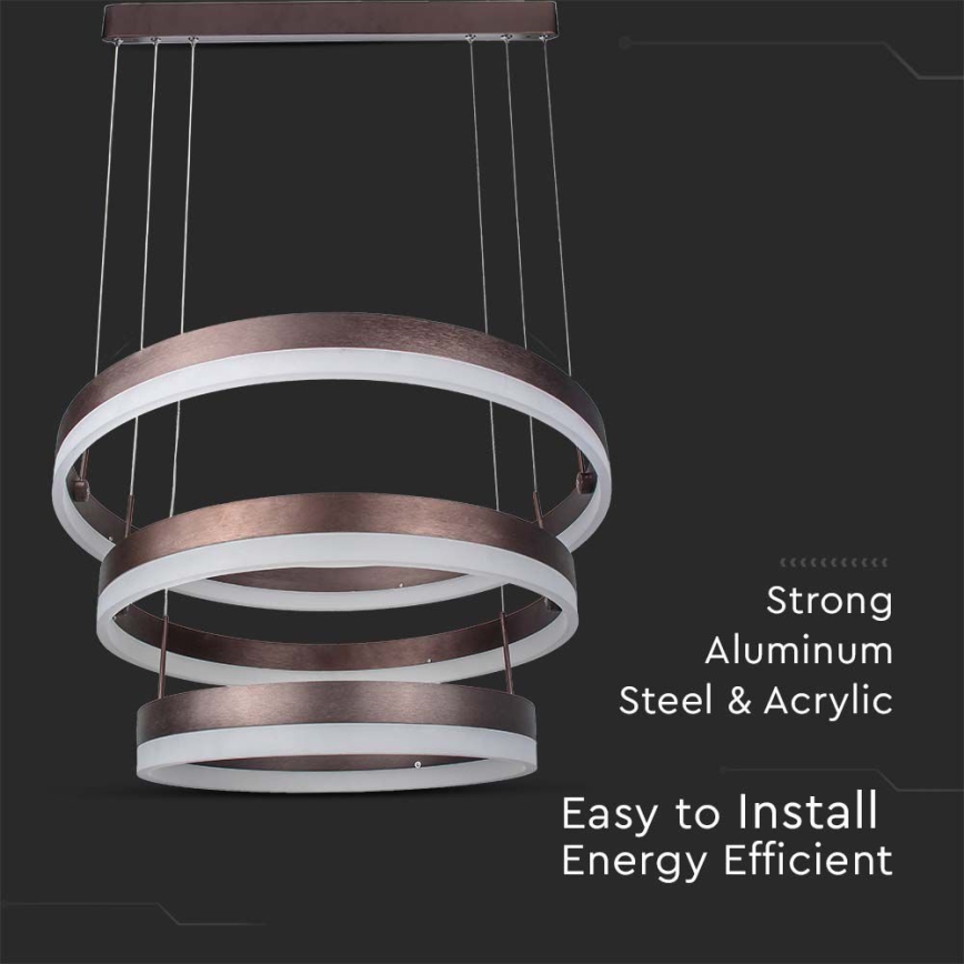 Lampadario a sospensione con filo LED dimmerabile LED/86W/230V 3000K marrone