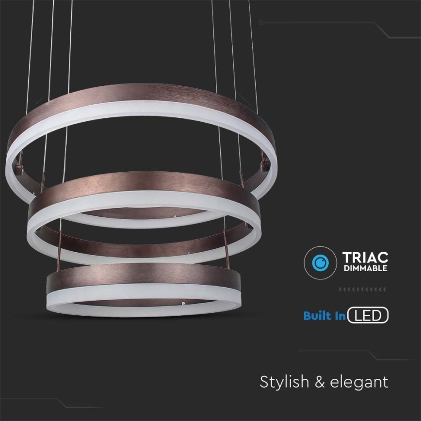 Lampadario a sospensione con filo LED dimmerabile LED/86W/230V 3000K marrone