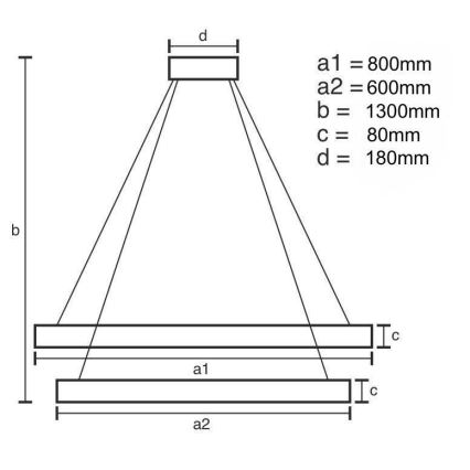 LED Dimmerabile cristallo lampadario su filo LED/90W/230V 3000-6500K cromo + telecomando