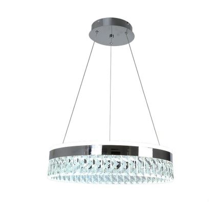 LED Lampadario di cristallo dimmerabile a filo LED/90W/230V 3000-6500K cromo lucido + telecomando