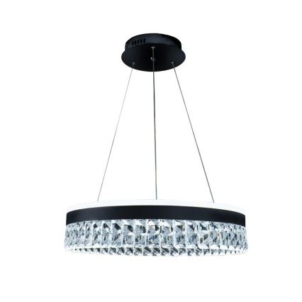 LED Dimmerabile cristallo lampadario su filo LED/90W/230V 3000-6500K nero + telecomando