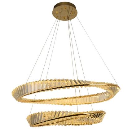 LED Dimmerabile cristallo lampadario su filo LED/90W/230V 3000-6500K oro/cromo + telecomando