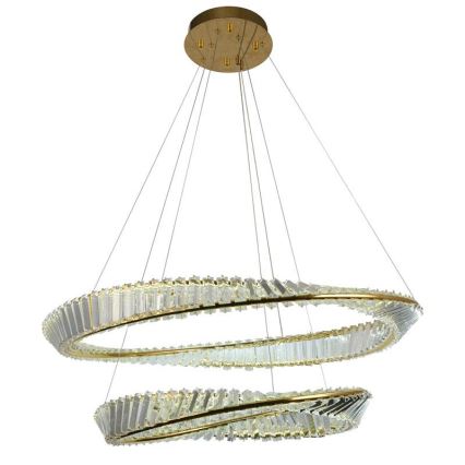 LED Dimmerabile cristallo lampadario su filo LED/90W/230V 3000-6500K oro/cromo + telecomando