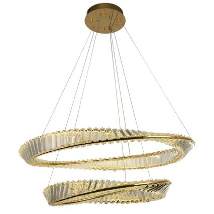 LED Dimmerabile cristallo lampadario su filo LED/90W/230V 3000-6500K oro/cromo + telecomando