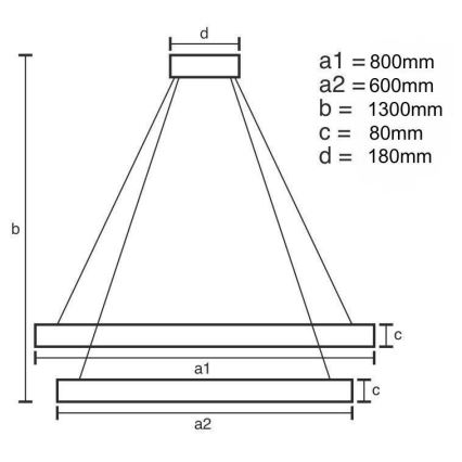 LED Dimmerabile cristallo lampadario su filo LED/90W/230V 3000-6500K oro/cromo + telecomando