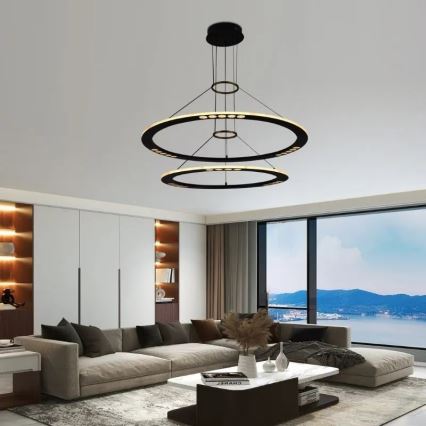 Lampadario a sospensione con filo LED dimmerabile LED/90W/230V 3000-6500K + telecomando