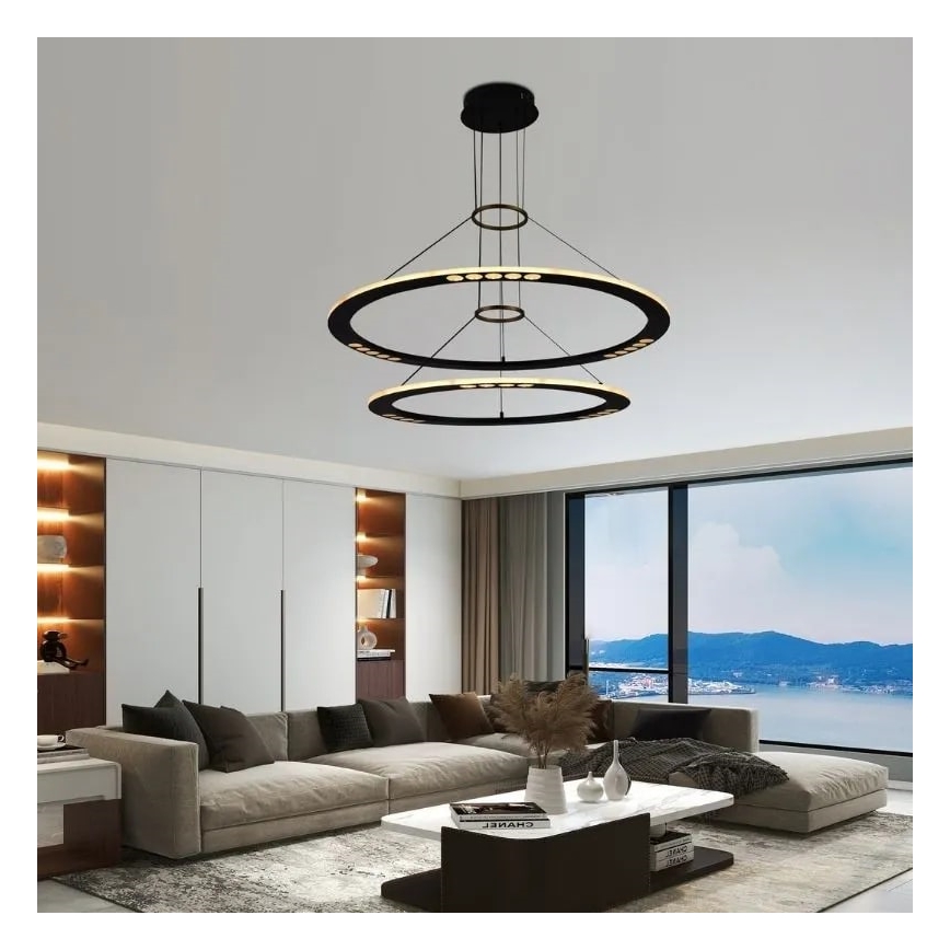 Lampadario a sospensione con filo LED dimmerabile LED/90W/230V 3000-6500K + telecomando