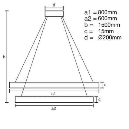 Lampadario a sospensione con filo LED dimmerabile LED/90W/230V 3000-6500K + telecomando