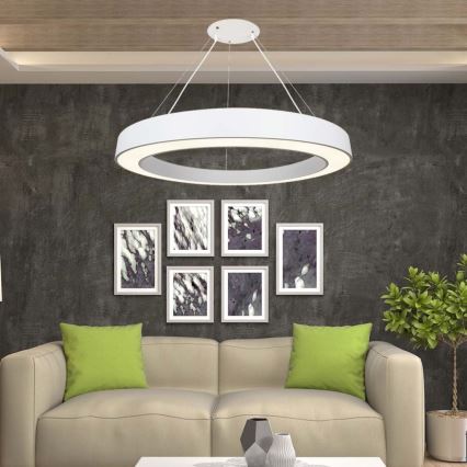 Lampadario a sospensione con filo LED dimmerabile LED/90W/230V 4000K diametro 100 cm bianco