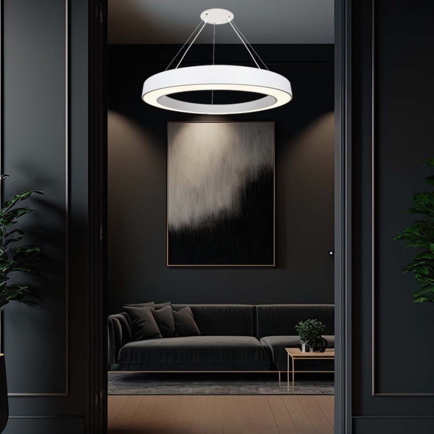 Lampadario a sospensione con filo LED dimmerabile LED/90W/230V 4000K diametro 100 cm bianco