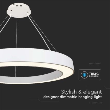 Lampadario a sospensione con filo LED dimmerabile LED/90W/230V 4000K diametro 100 cm bianco