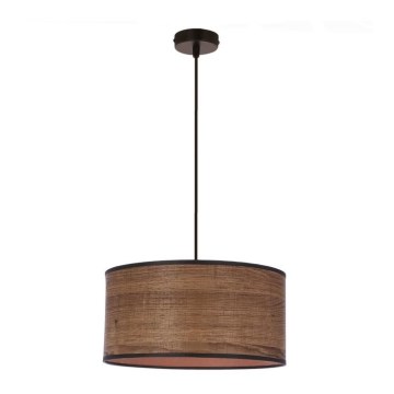 Lampadario a sospensione con filo LEGNO 1xE27/40W/230V diametro 30 cm marrone