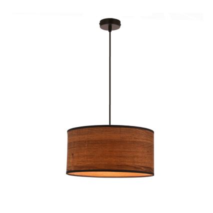 Lampadario a sospensione con filo LEGNO 1xE27/40W/230V diametro 30 cm marrone