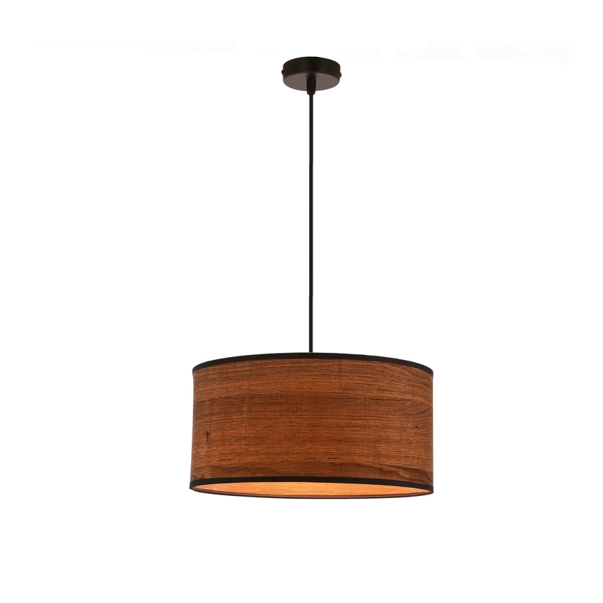 Lampadario a sospensione con filo LEGNO 1xE27/40W/230V diametro 30 cm marrone