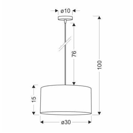Lampadario a sospensione con filo LEGNO 1xE27/40W/230V diametro 30 cm marrone