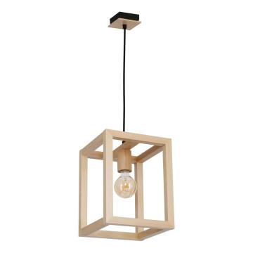 Lampadario a sospensione con filo LEGNO 1xE27/60W/230V