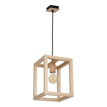 Lampadario a sospensione con filo LEGNO 1xE27/60W/230V