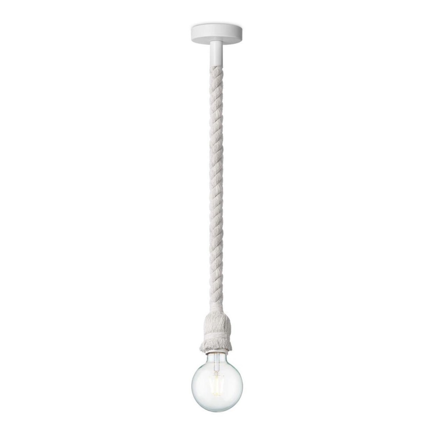 Lampadario a sospensione con filo LEONARDO ROPE 1xE27/10W/230V bianco