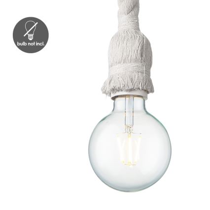 Lampadario a sospensione con filo LEONARDO ROPE 1xE27/10W/230V bianco