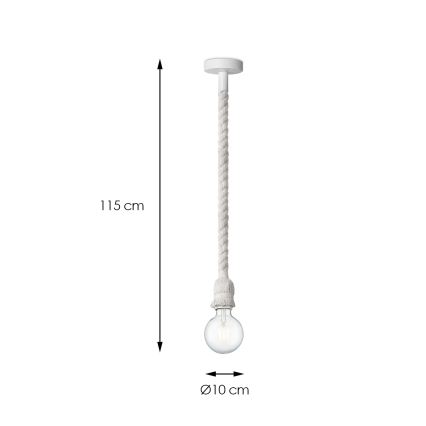 Lampadario a sospensione con filo LEONARDO ROPE 1xE27/10W/230V bianco