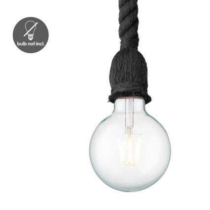 Lampadario a sospensione con filo LEONARDO ROPE 1xE27/10W/230V nero