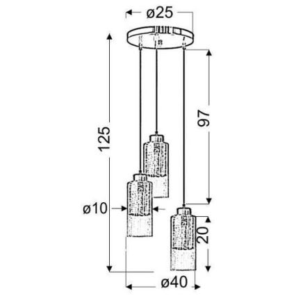Lampadario a sospensione con filo LIBANO 3xE27/60W/230V