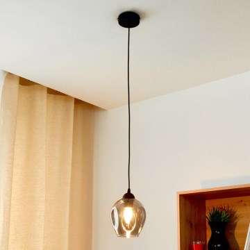 Lampadario a sospensione con filo LILI 1xE27/15W/230V nero/grigio