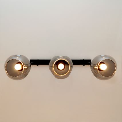 Lampadario a sospensione con filo LILI 3xE27/15W/230V nero/grigio