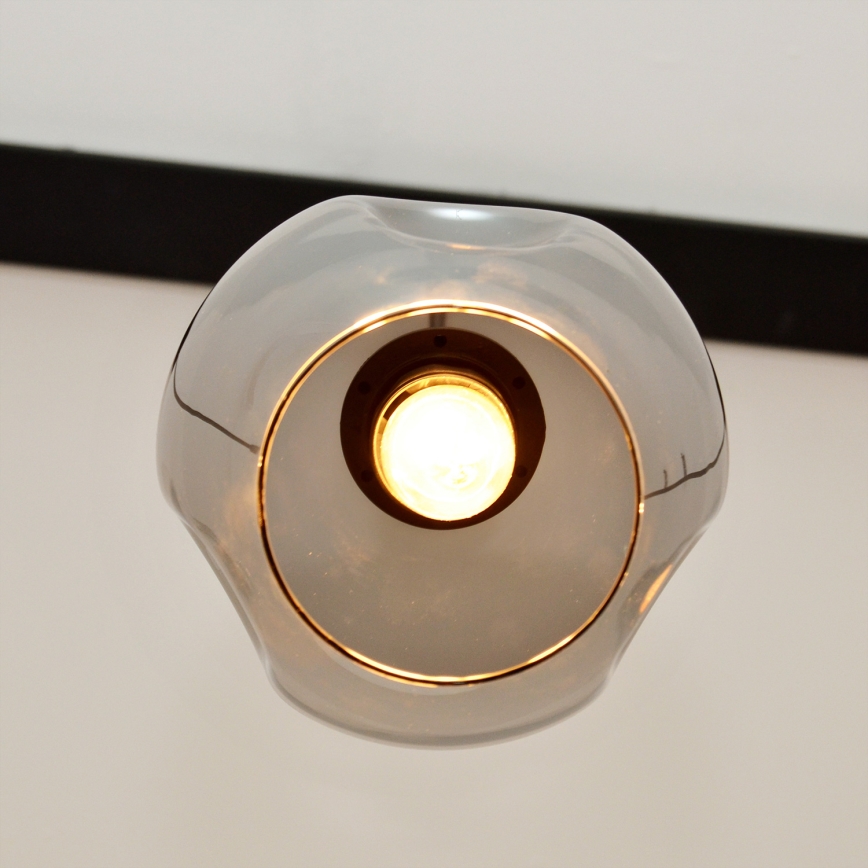 Lampadario a sospensione con filo LILI 3xE27/15W/230V nero/grigio