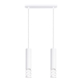 Lampadario a sospensione con filo LIRO 2xGU10/10W/230V bianco