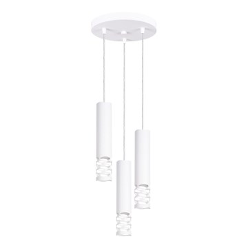Lampadario a sospensione con filo LIRO 3xGU10/10W/230V bianco