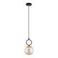 Lampadario a sospensione con filo LISTER 1xE14/10W/230V nero/fumé beige