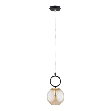 Lampadario a sospensione con filo LISTER 1xE14/10W/230V nero/fumé beige